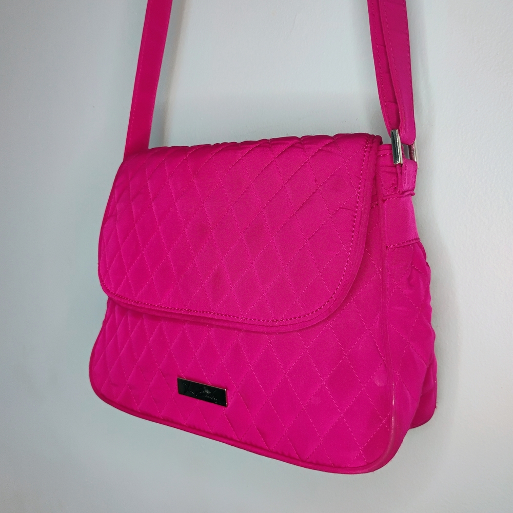 Vera Bradley Pink Raspberry Crossbody Bag with Quilted Design Casual Colorful